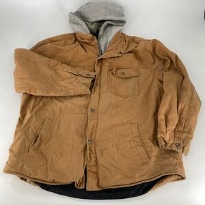 Craftsman Men's Insulated Lined Hooded Work Jacket Tan L G